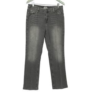 L.L.Bean Flannel Lined Jeans Women 10 Gray Favorite Fit Straight Cabincore 32x30